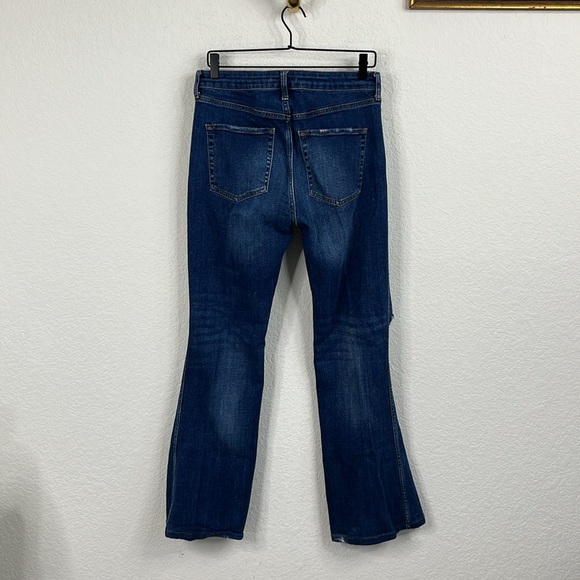 Free People Dark Blue Distressed Flare Jeans - Picture 6 of 11